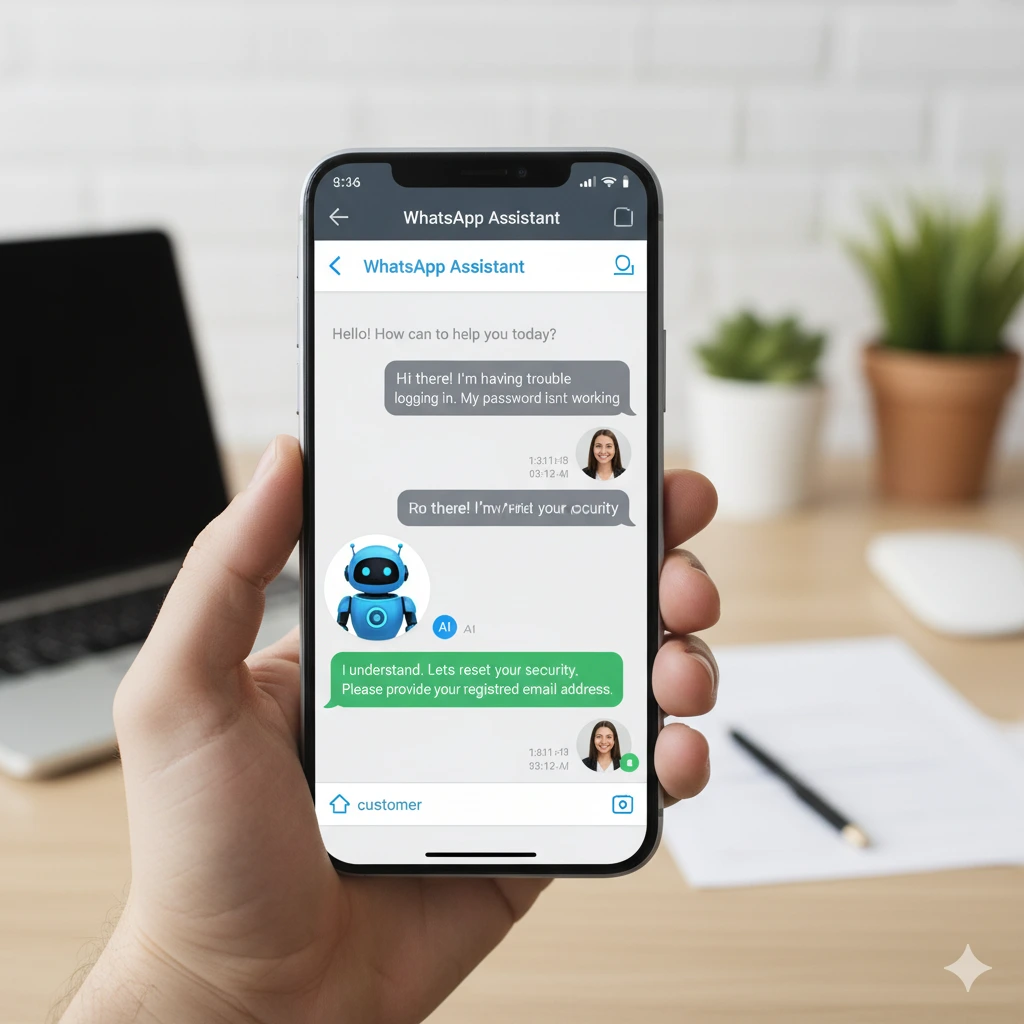 WhatsApp AI agent chatting with customer