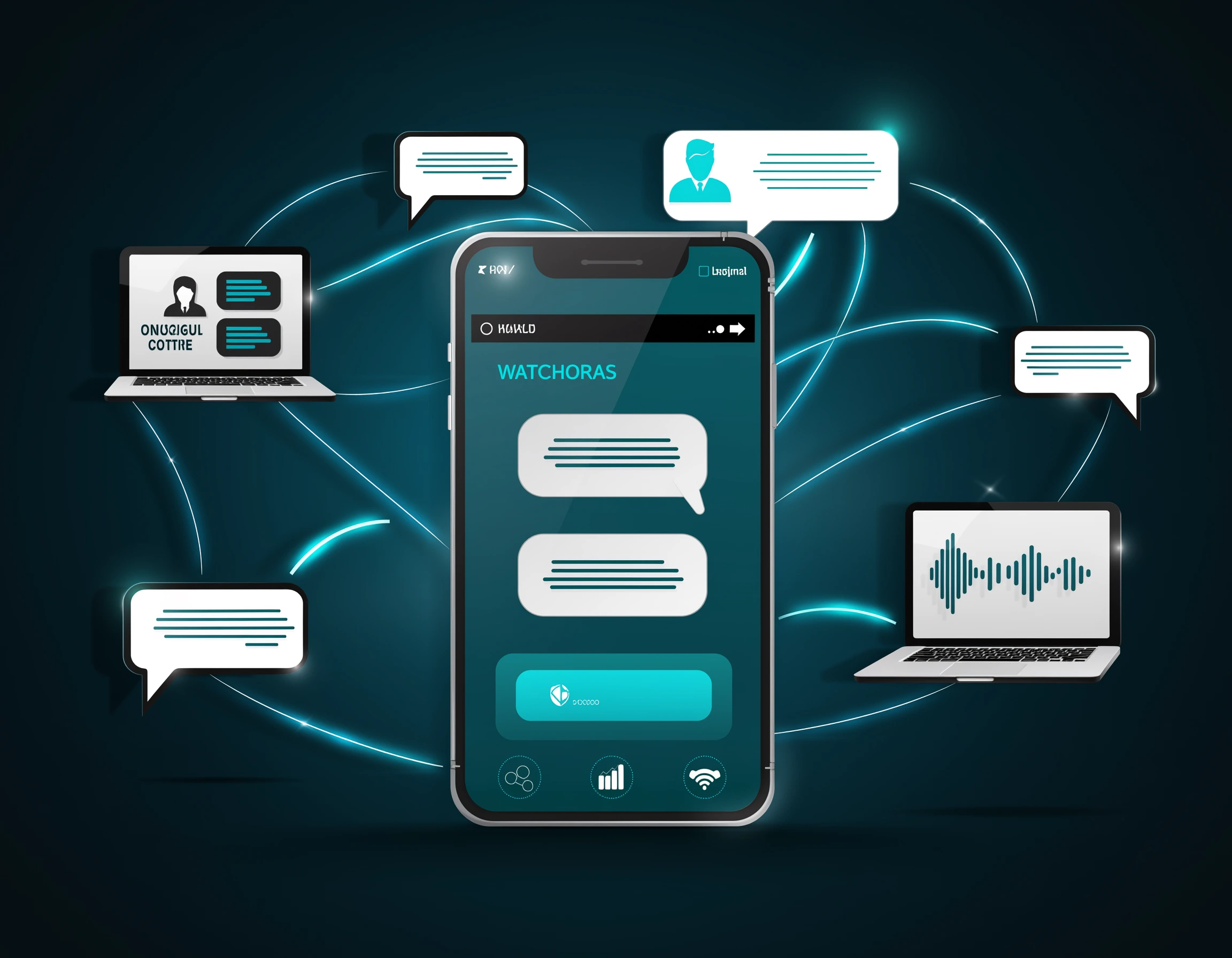 Omni-Channel Conversational AI connecting WhatsApp, voice, and web channels